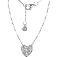 SilberDream Silberkette SilberDream Zirkonia Herz Halskette silber (Halskette), Halsketten (Herz) ca. 44cm, 925 Sterling Silber, Farbe: silber