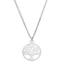 SCHOSCHON Kette mit Anhänger Halskette Lebensbaum Anhänger 925 Silber vergoldet mini ø 12 mm, Baum des Lebens