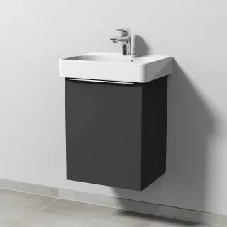 Sanipa 3way Waschtischunterbau zu Geberit Smyle Square Waschtisch mit 1 Tür, Graphit-Matt UP6681B