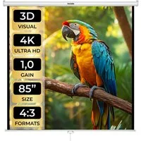tectake Beamer-Leinwand Deckeneinbauleinwand (ausziehbar)