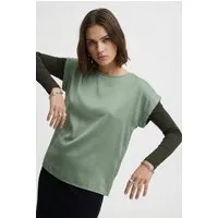 Vila Kurzarmshirt VIELLETTE S/S SATIN TOP - NOOS Kunstfaser, regular fit