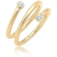 Elli Fingerring Wickelring Geo Kristalle 925 Sterling Silber