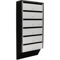 Profirst Briefkastenanlage Quarten 6 silber/schwarz für 6 Haushalte