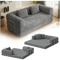 skølm Sofa Lofn aus Cord, Vollschaumcouch umwandelbar zum Schlafsofa, Dunkelgrau, Cordsofa 200 cm breit, 2 Sitzer, kein Aufbau erforderlich, vakuumiert