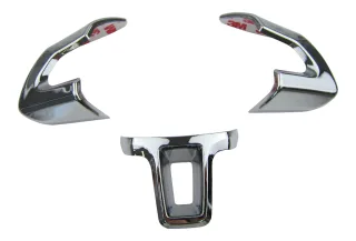 ALU Lenkrad Abdeckung Blenden Clip Chrom SET MFL für VW Golf Plus Caddy 3 III