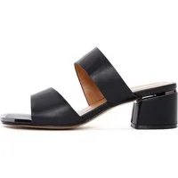 Derimod Mules aus Kunstleder mit mittelhohem Absatz Mules Kunstleder, Slip-on-Passform, Blockabsatz, Metallic-Detail