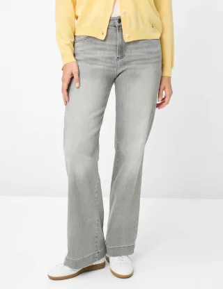 Brax Damen Five-Pocket-Hose Style MAINE USED LIGHT GREY, denim hellgrau, Gr. 40