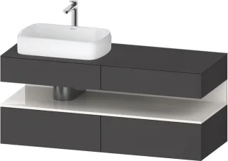 Duravit Qatego Konsolenwaschtischunterbau wandhängend Graphit Matt 1400x550x600 mm - QA4765022490000 QA4765022490000