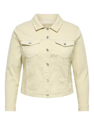 ONLY CARMAKOMA - CARWESPA COLOUR DENIM JACKET DNM Ecru - Gr. - 52