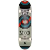 Mob Skateboards Skateboard Eyechart 8.125 Complete - Komplettboard 32 x 8.125 Zoll (fertig montiert -, 1-St., Auge - Grau, Schwarz, Blau und Rot), Holzboard aus Ahornholz - Skateboard für Jugendliche, Erwachsene