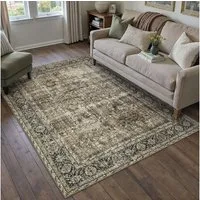 PURECOZY Teppich Wohnzimmerteppich, rutschfester Teppich, Vintage Stil, rechteckig, Höhe: 6.1 mm, geeignet für verschiedene Innenräume, 80x150cm