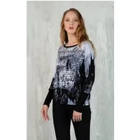 Passioni Strickpullover mit Schriftmuster