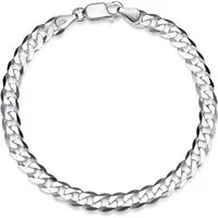 Silberkettenstore Silberarmband Panzerkette Armband 6mm - 925 Silber, Länge wählbar
