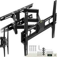 tectake TV-Wandhalterung Fernseherhalterung für 26-75 Zoll (66-191 cm), max. VESA 400 x 400, (bis 75 Zoll, für Flachbildfernseher, bis 60 kg, ausziehbar, schwenkbar und neigbar mit Wasserwaage)