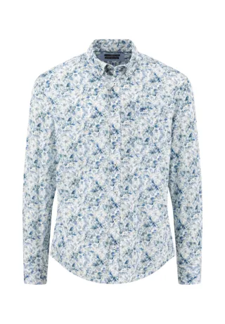 Fynch Hatton - Hemd aus Baumwolle mit Blumenmuster blau - Gr. - XL