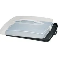 Xavax Kuchentransportbox Blechkuchen Transportbox Kuchenbox/Kuchenbehälter m. Haube, Kunststoff, (2-tlg), Partybutler - eckig, 43x6x35cm