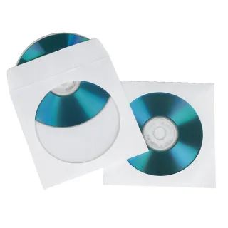 Hama CD-ROM Paper Sleeves | 00051174 | CD-Hülle - weiß (Packung mit 100)