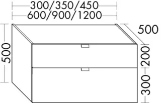 Burgbad Unterschrank rc40 System PG2 500x1200x500 Eiche Authentic, WWRT120F4110 WWRT120F4110