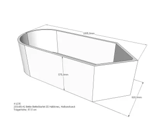 Neuesbad Wannenträger für Bette Starlet 3 203x85 oval SW12490