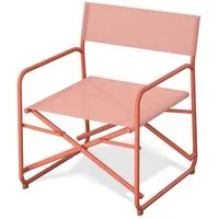 KHG Gartensessel Orange-Rot, moderner Gartenstuhl auf Stahl-Gestell mit Textil-Gewebe, (klappbar, wetterfest, 120 kg belastbar 65x79x65 cm, 1-St), Armlehne
