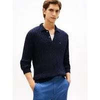 Tommy Hilfiger Polokragenpullover CLASSIC COTTON CABLE mit Zopfmuster, regular fit