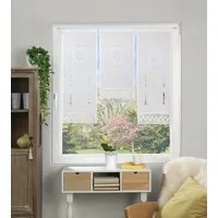 HOME WOHNIDEEN Vorhang ALEGRA (3 St), Stangendurchzug, halbtransparent, 3 teiliger Fensterbehang bestickt