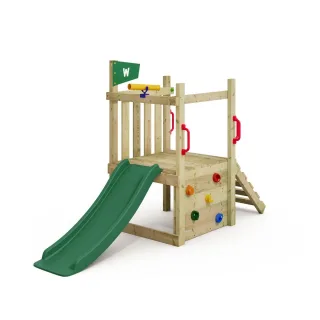 Kletterturm für Kleinkinder My First Fort 1 - Stabiler Spielturm aus Massivholz mit 60cm Podesthöhe für den Garten - Outdoor Abenteuer - Wickey