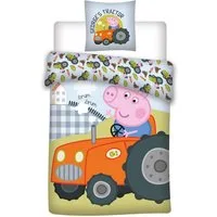 Aymax sprl Kinderbettwäsche Bettwäsche Peppa Pig Georges Trak. wendbar 100x135cm 100% BW