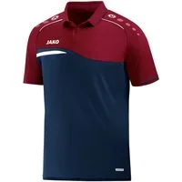Jako Poloshirt Competition 2.0 (100% Polyester) marine/dunkelrot Kinder