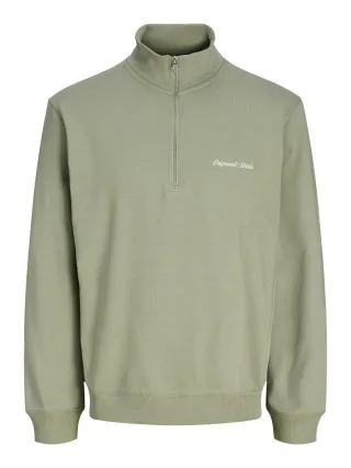 JACK&JONES - JORNORREBRO EMB SWEAT HIGH NECK NOOS Seagrass - Gr. - XL