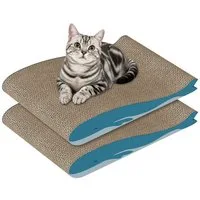 Dogat Kratzbrett groß Kratzbrett extra breit gebogen doppelseitig Design, L×B×H: 42×30×6,5 cm, 2-teiliges Kratzbrett-Set Möbel schutz