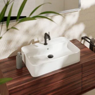 hansgrohe Xuniva Aufsatzwaschtisch 61082450 600x450mm, mit Hahnloch/Überlauf, SmartClean, weiß