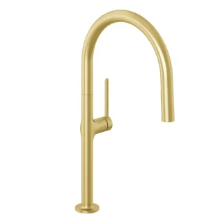 KLUDI-REEF Spültisch-Einhandmischer herausziehbar Geschirrbrause Brushed Gold 50851N075