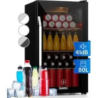 Klarstein Getränkekühlschrank Beersafe XXL Onyx Getränkekühlschrank 80 L Glastür schwarz 10034848, 84.5 cm hoch, 47.4 cm breit, Bier Hausbar Getränkekühlschrank Flaschenkühlschrank Glastür