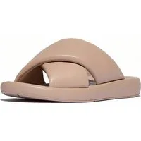 Fitflop Iqushion D-Luxe Padded Leather Cross Slides Sandale