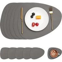 Minicloss Platzset Tischset, Kunstleder, abwischbar, (6-St), Tischsets und Untersetzer