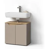 Livinity® Waschbeckenunterschrank Timavo, Greige/Artisan-Eiche, 60 x 57.5 cm mit 2 Türen (1-St)