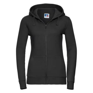 Russell - "Authentic" Kapuzenpullover Durchgehender Reißverschluss für Damen (Schwarz)