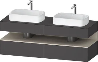 Duravit Qatego Konsolenwaschtischunterbau wandhängend Graphit Matt 1600x550x600 mm - QA4779083490000 QA4779083490000