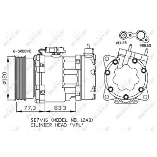 NRF Klimakompressor Citroen Fiat Lancia Peugeot 32266 3,0