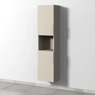 Sanipa 3way Hochschrank mit 2 Türen und 1 offenem Fach, Kaschmir-Matt UP1161U