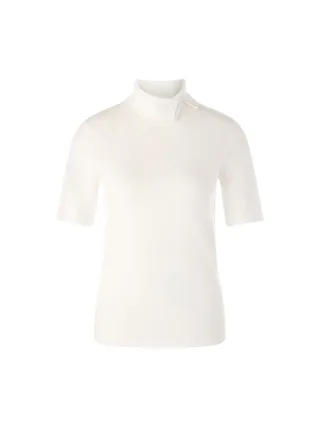 Marc Cain Collections - T-Shirt mit Rollkragen off-white - Gr. - 44