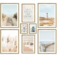 ARTFAVES Bilder-Collage Poster Set Nordic Dreams I mehrteilige Bilderwand I Wandbilder Maritim, (Wandbilder modern, 8 St)