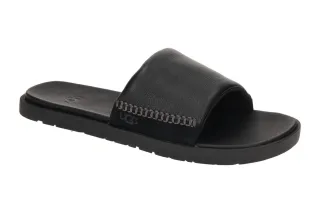 UGG 1166593 BLK SEASIDE II SLIDE Schwarz Herren-Pantoletten Echtleder Fu?bett