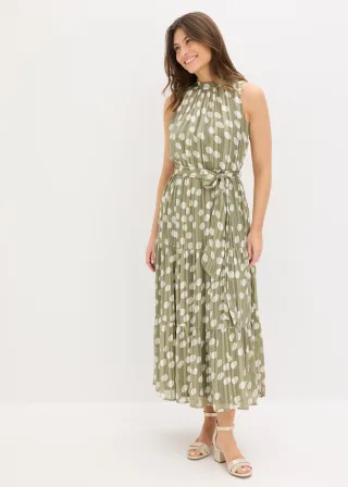 bonprix Chiffonkleid mit Glitzer, grün, Gr.38, festliches Chiffonkleid mit edlen Glitzerfäden