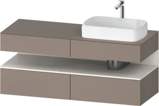 Duravit Qatego Konsolenwaschtischunterbau wandhängend Basalt Matt 1400x550x600 mm - QA4766084430010 QA4766084430010