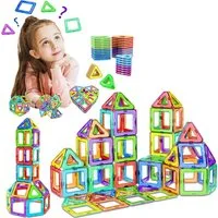 POPOLIC Magnetische Bausteine, 40 Teile Magnetbausteine Magnete Kinder Magnetspielbausteine, (Magnetspielzeug Tiles, Magnet bausteine für Spielzeug ab 3 4 5 6 Jahre Kinder Jungen und Mädchen Geschenk, 1 St., Starker Magnetismus, Hoher Haftkraft)