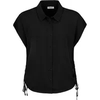 SUBLEVEL Blusenshirt Kurzärmeliges Hemd mit Kragen und Seitenschnürung Leger Blouse