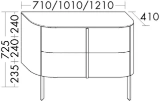 Burgbad Unterschrank Lavo 2.0 725x1010x415 Eiche Dekor Cashmere, SGCM101F5052 SGCM101F5052
