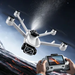 YLR/C YL09 WiFi FPV with 4.3inch LCD Screen Controller 720P HD Dual Camera Servo Gimbal One-Key Spray 360° Obstacle Avoi